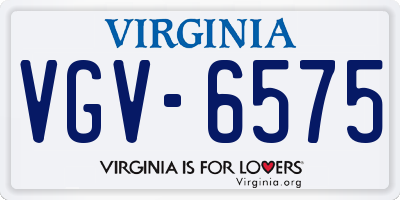 VA license plate VGV6575