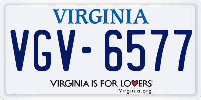 VA license plate VGV6577
