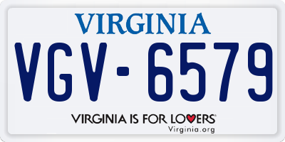 VA license plate VGV6579