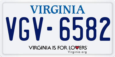 VA license plate VGV6582