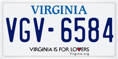 VA license plate VGV6584
