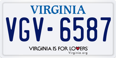 VA license plate VGV6587