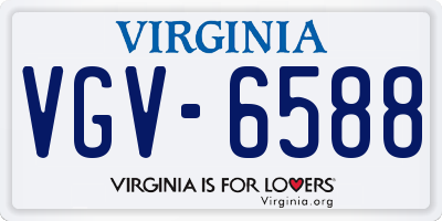 VA license plate VGV6588