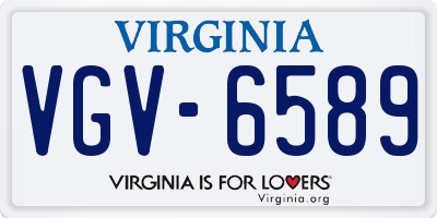 VA license plate VGV6589