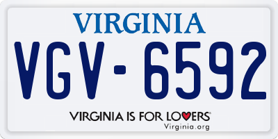 VA license plate VGV6592