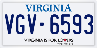 VA license plate VGV6593