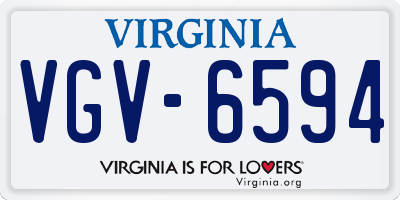 VA license plate VGV6594
