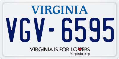 VA license plate VGV6595