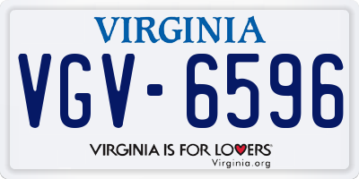 VA license plate VGV6596