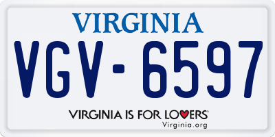 VA license plate VGV6597