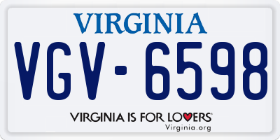 VA license plate VGV6598