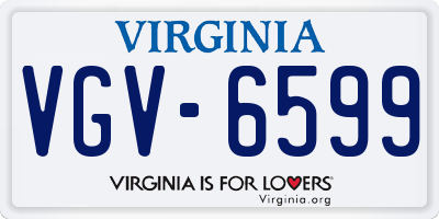 VA license plate VGV6599