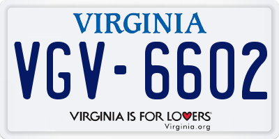 VA license plate VGV6602