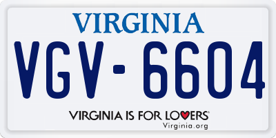 VA license plate VGV6604
