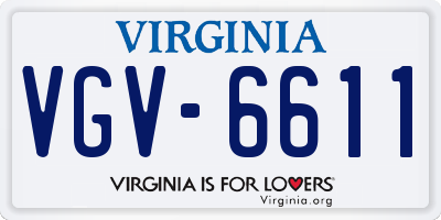 VA license plate VGV6611