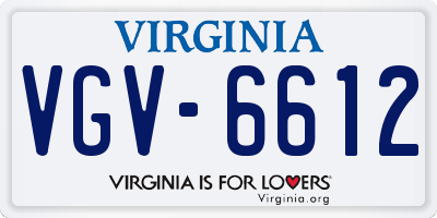 VA license plate VGV6612
