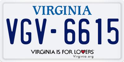 VA license plate VGV6615
