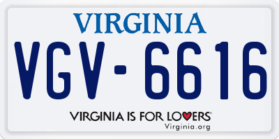 VA license plate VGV6616