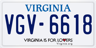 VA license plate VGV6618
