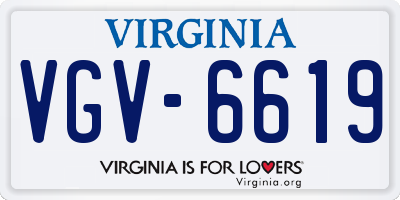 VA license plate VGV6619