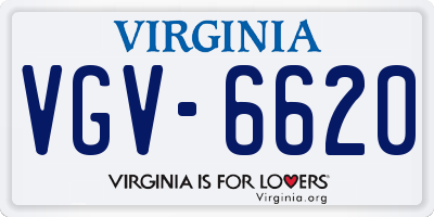 VA license plate VGV6620
