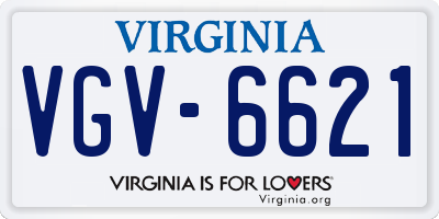 VA license plate VGV6621
