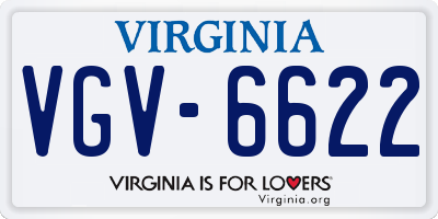 VA license plate VGV6622