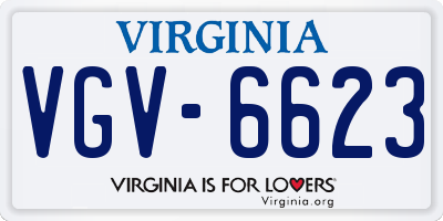 VA license plate VGV6623