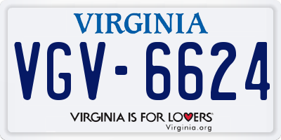 VA license plate VGV6624