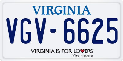 VA license plate VGV6625