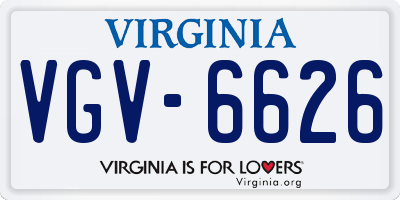 VA license plate VGV6626