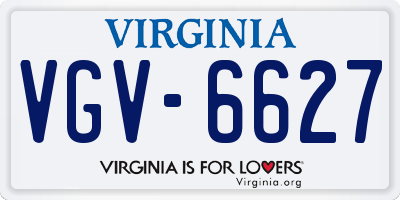 VA license plate VGV6627