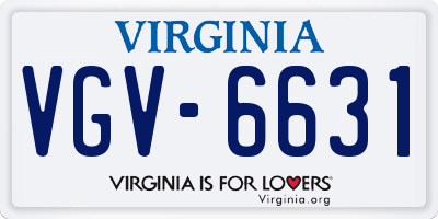 VA license plate VGV6631