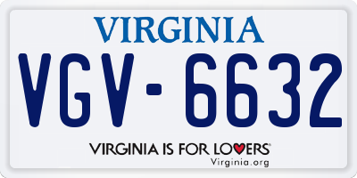 VA license plate VGV6632