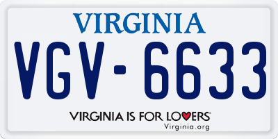 VA license plate VGV6633