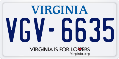 VA license plate VGV6635