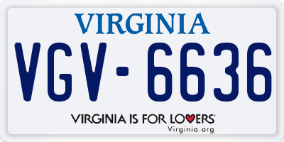 VA license plate VGV6636