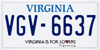 VA license plate VGV6637