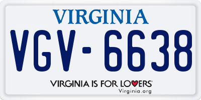 VA license plate VGV6638
