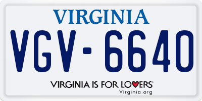 VA license plate VGV6640