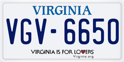 VA license plate VGV6650