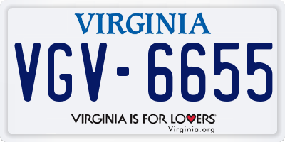 VA license plate VGV6655