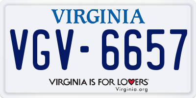 VA license plate VGV6657