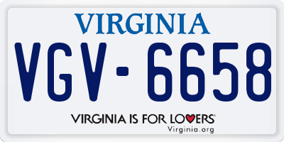 VA license plate VGV6658