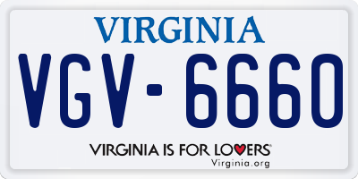 VA license plate VGV6660
