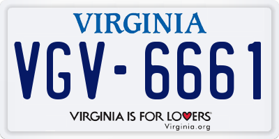 VA license plate VGV6661