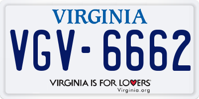 VA license plate VGV6662