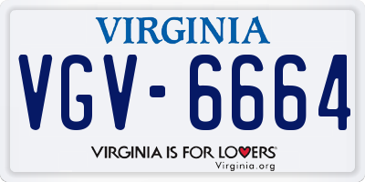 VA license plate VGV6664