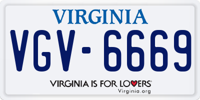 VA license plate VGV6669