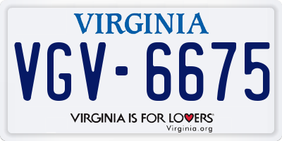 VA license plate VGV6675